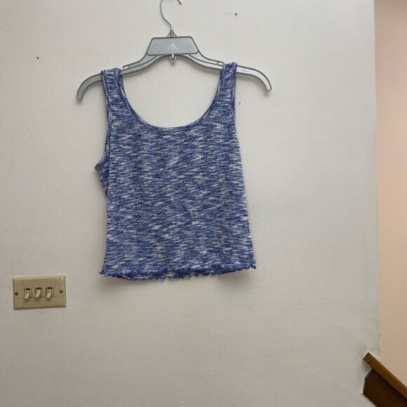 NWT Maronie blue and white lettuce hem tank size M - Picture 7 of 9